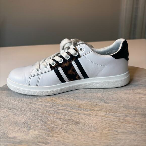 Tory Burch Women's Howell T-Saddle Leopard Print Sneakers Shoes US Size 5.5 M - Picture 6 of 13